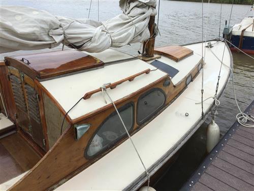 25' Wooden sloop built in Holland 1954 with sails starbird side